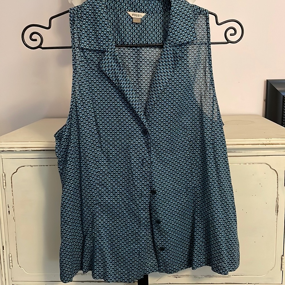 Fossil button down blouse, size 10